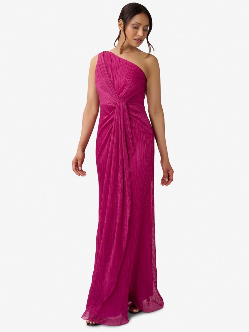 Picture of: Adrianna Papell Stardust One Shoulder Maxi Dress, Magenta,