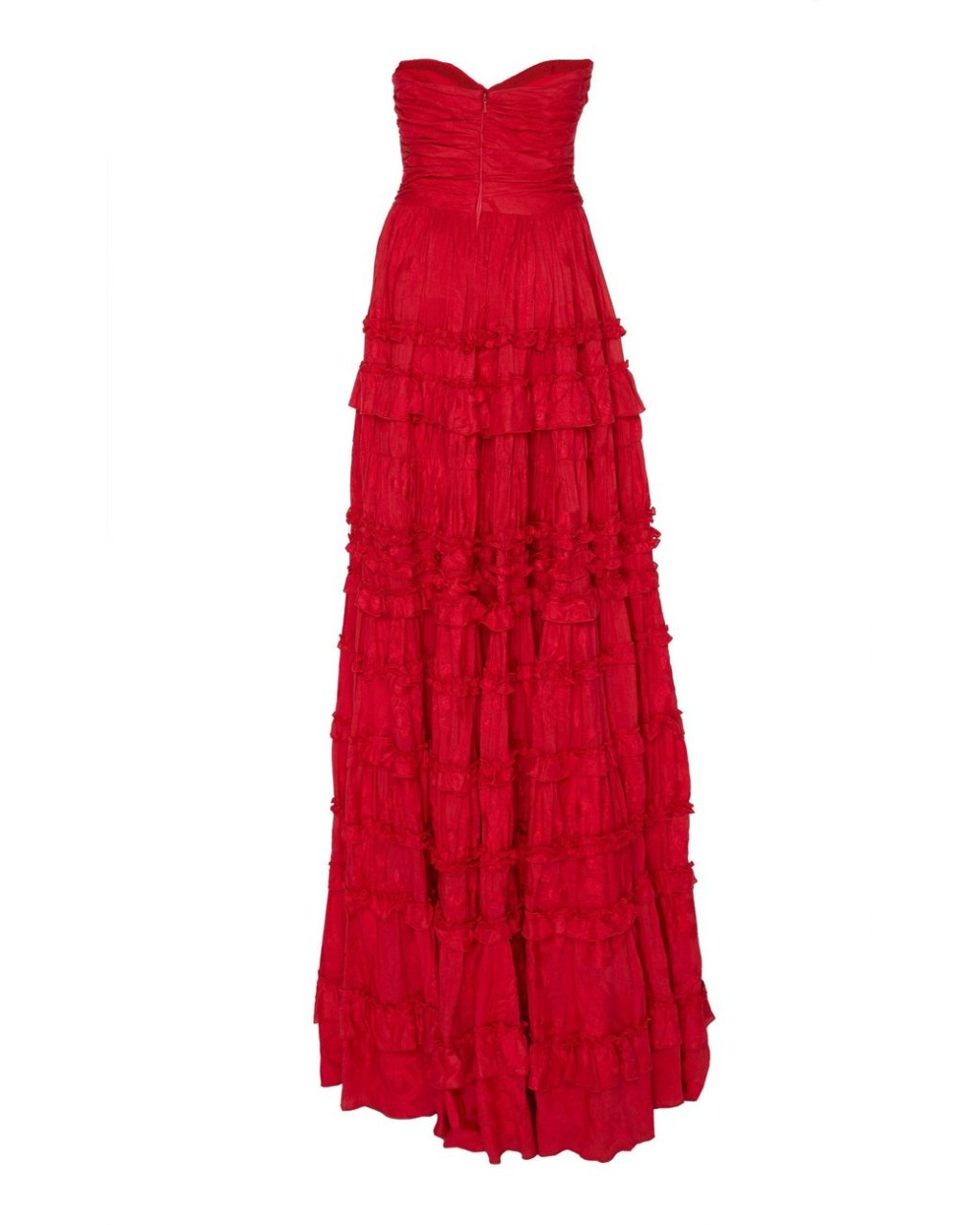 Picture of: Alexis Allora Ruffled Linen And Silk Blend Gown in Red  Lyst