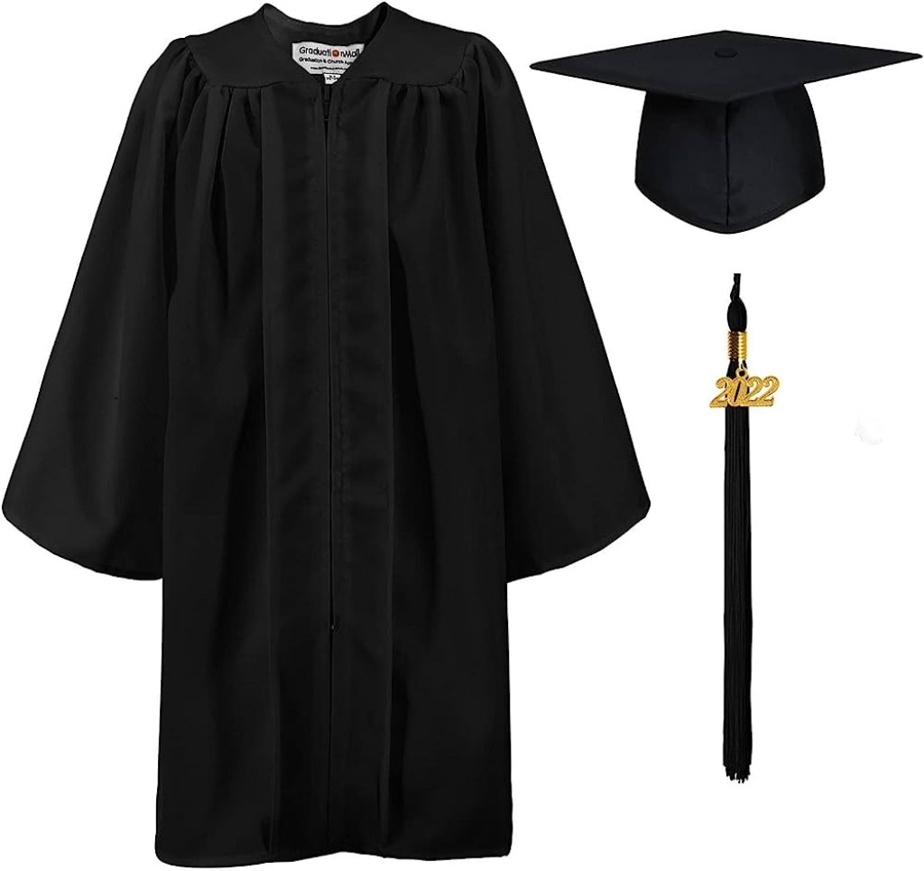Picture of: Graduation Gown and Cap with Tassel, Unisex Academic Robe