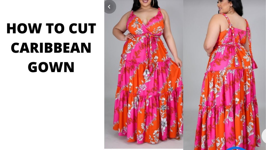 Picture of: How to cut and sew Caribbean gown / three layers Caribbean gown/ DIY/  ruffle dress