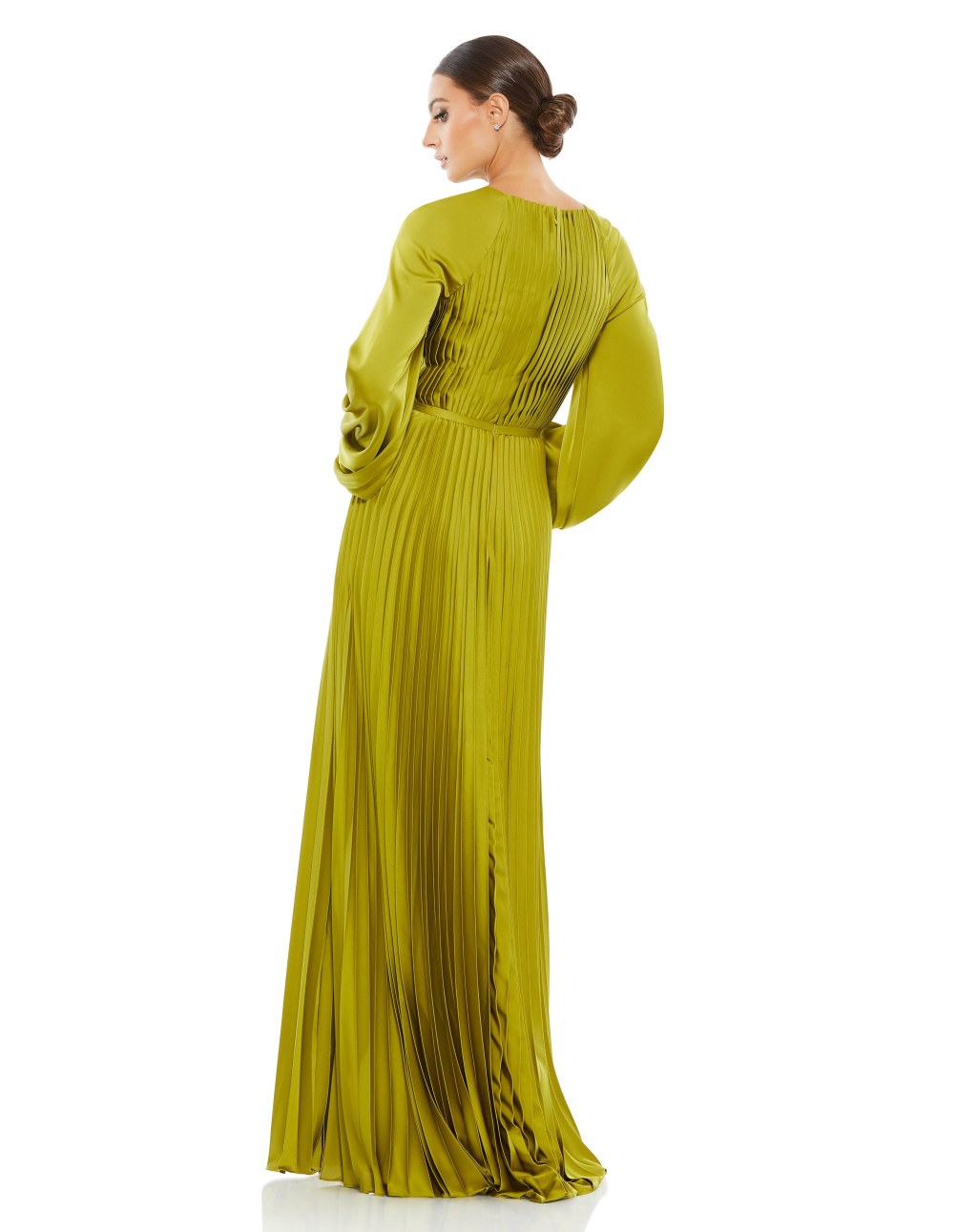 Picture of: Long Sleeve Pleated High Neck Gown