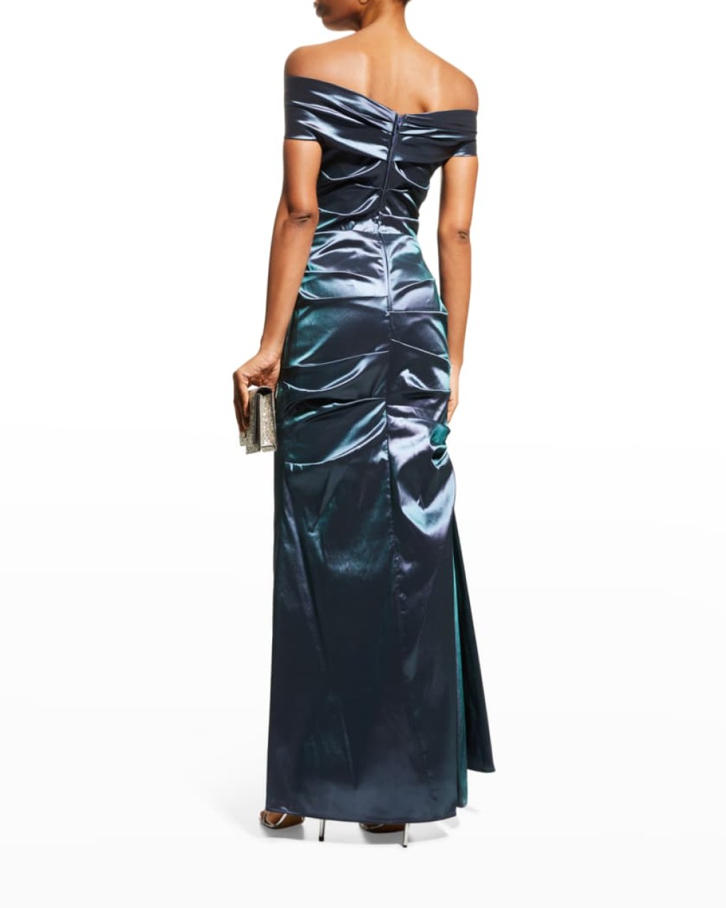 Picture of: Rickie Freeman for Teri Jon Off-Shoulder Ruched Taffeta Gown