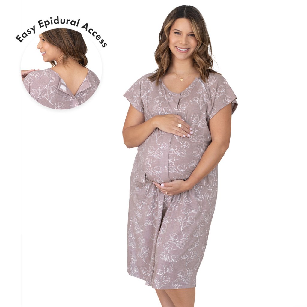 Picture of: Universal Labor & Delivery Gown  Lilac Bloom